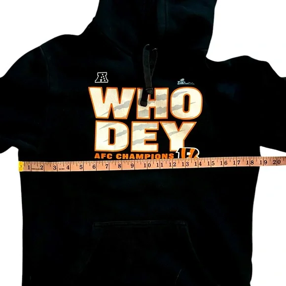 Fanatics Cincinnati Bengals Men’s Black 'Who Dey' AFC Champions Hoodie XS/S - Picture 3 of 4